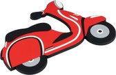 onderzetter scooter 18 x 12,5 cm siliconen zwart/rood