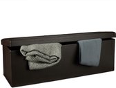 Relaxdays opbergbank kunstleer - opvouwbaar - XL 3-zits bank met opslagruimte - halbank - bruin