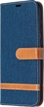Denim Book Case - Samsung Galaxy A21s Hoesje - Donkerblauw