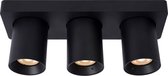 Lucide NIGEL Plafondspot - LED Dim to warm - GU10 - 3x5W 2200K/3000K - Zwart