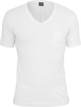 Urban Classics Heren Tshirt -XL- V-Neck Pocket Wit