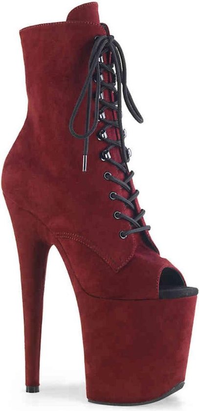 Pleaser - FLAMINGO-1021FS Plateau Laarzen, Paaldans schoenen - Paaldans schoenen - 41 Shoes - Bordeaux rood