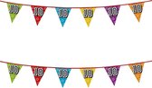 2x stuks vlaggenlijnen met glitters 10 jaar thema feestartikelen - Verjaardag versieringen - 8 meter - Plastic