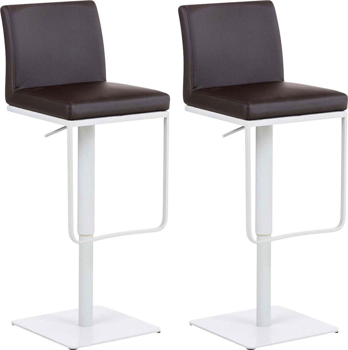 Set van 2 barstoelen PEORIA Kunstleer draaibaar Wit