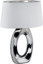 LED Tafellamp - Tafelverlichting - Trion Tibos - E27 Fitting - Rond - Mat Zilver - Keramiek - BES LED