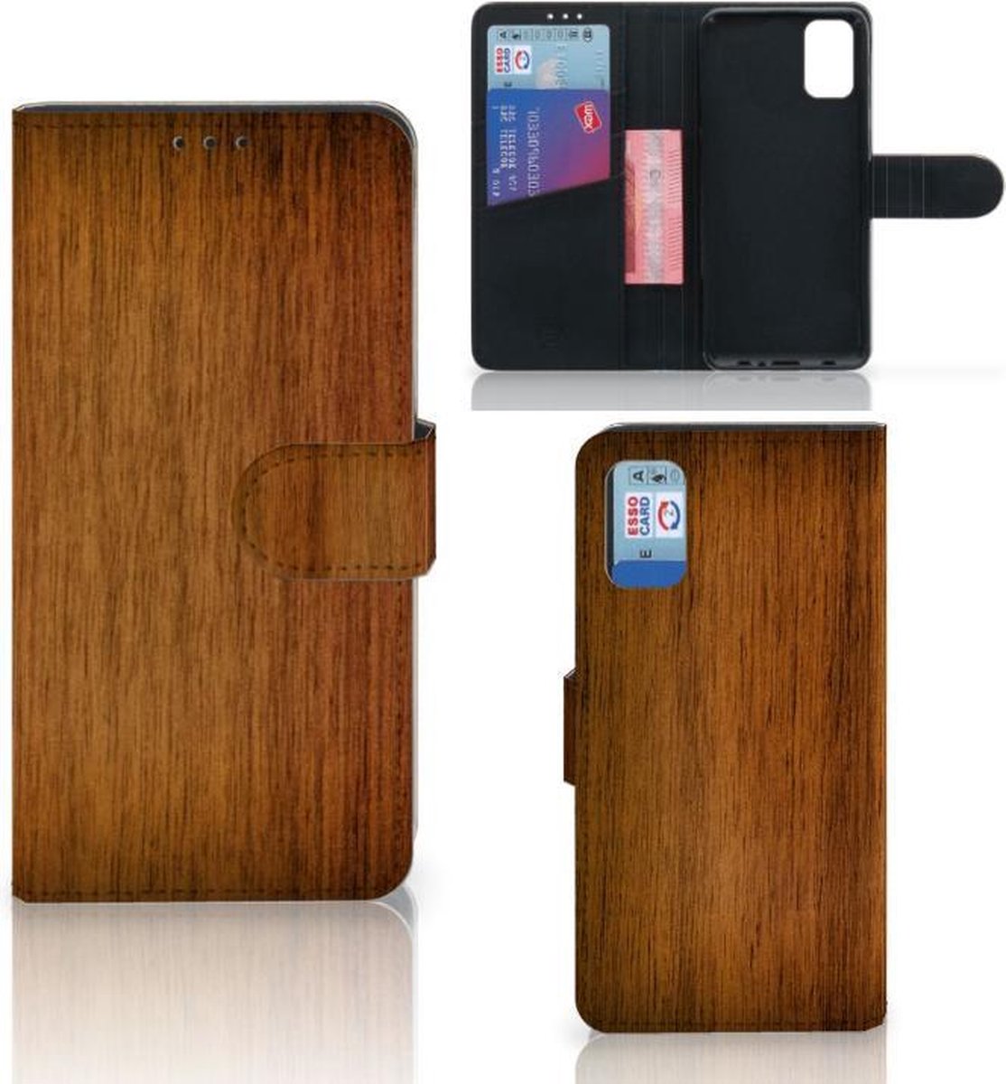 Samsung Galaxy A41 Book Style Case Donker Hout