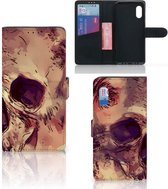 Wallet Book Case Samsung Xcover Pro Smartphone Hoesje Skullhead