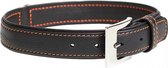 Duvo+ Trendy leder halsband Zwart 24-29cm/14mm