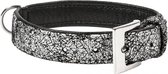 Duvo+ Trendy leder halsband Zilver 46-54CM/32MM