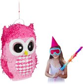 Relaxdays pinata uil - roze - meisjes - verjaardag - babyshower - feestartikel - piñata