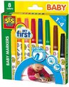 foto van SES - My First - Baby markers - 8 kleuren stiften - veilige dop - ronde, stevige punt - makkelijk uitwasbaar