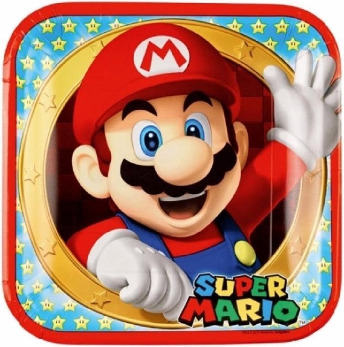 24x stuks Super Mario thema verjaardag bordjes - Kartonnen kinderfeestje feestartikelen