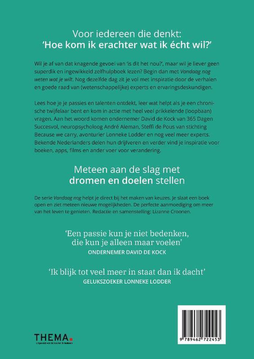 Vandaag nog... - Vandaag nog weten wat je wilt - back cover