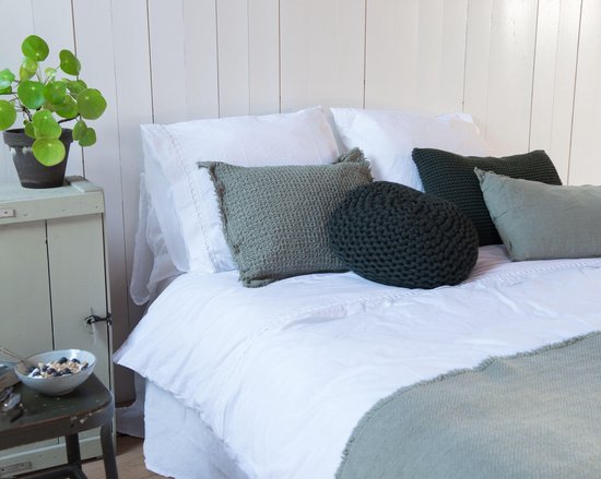 House in Style Luxe' oreiller de luxe Geneve 100% coton, 65 x 65 cm, blanc