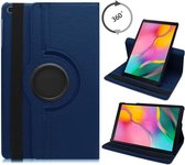 Samsung tab s6 lite hoes Donker Blauw Draaibare Hoesje Case Cover tablethoes - Tab s6 lite hoes 2020 360 Hoes bookcase