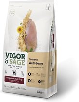 VIGOR & SAGE DOG ADULT REGULAR GINSENG WELL-BEING 12 KG