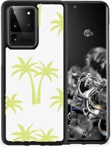 Telefoonhoesje met Naam Geschikt voor Samsung Galaxy S20 Ultra Silicone Case met Zwarte rand Palmtrees