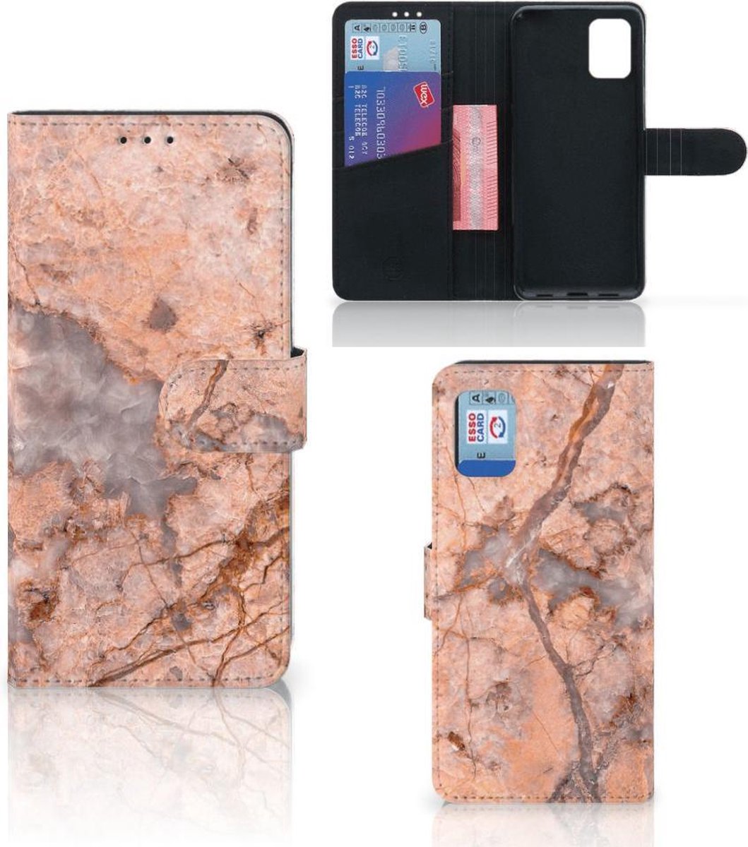 Samsung Galaxy A31 Bookcase Marmer Oranje
