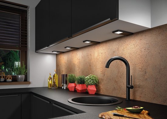 overdrijving textuur trimmen Onderbouw verlichting keuken | HERA Slim Pad F Zwart | 1 LED spot |  Keukenverlichting | bol.com