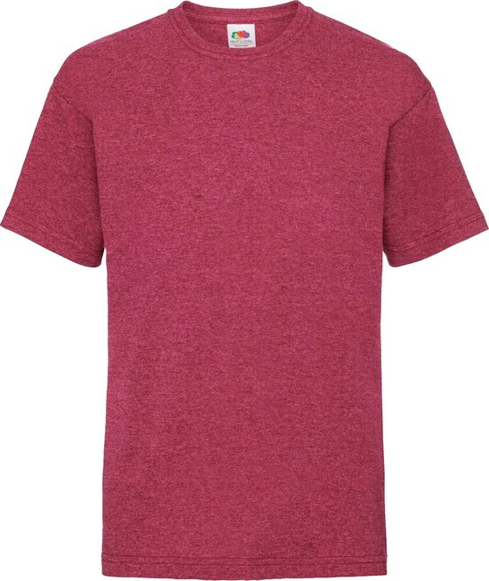 Fruit Of The Loom Kinder / Kinderen Unisex Valueweight T-shirt met korte mouwen (Vintage Heather Rood)