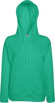 Fruit Of The Loom Dames Fitted lichtgewicht Sweatshirt Met Capuchon / Hoodie (240 GSM) (Kelly Groen)