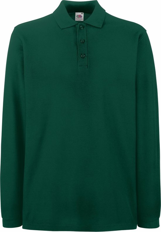 Fruit Of The Loom Heren Premium Poloshirt Met Lange Mouwen (Forest Groen)