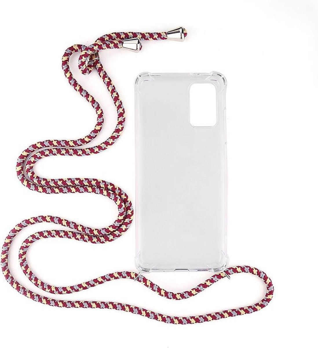 Shop4 - Samsung Galaxy S20 Plus Hoesje - Zachte Back Case met Koord Multi Rood
