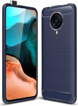 Xiaomi Poco F2 Pro Hoesje Geborsteld TPU Blauw