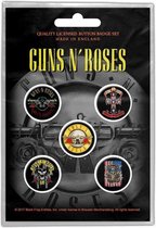 Guns N' Roses Badge/button Bullet Logo Set van 5 Multicolours