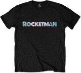 Elton John Heren Tshirt -2XL- Rocketman Movie Logo Zwart