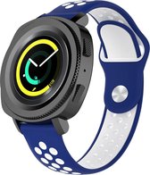 Siliconen Smartwatch bandje - Geschikt voor  Samsung Gear Sport sport band - blauw/wit - Horlogeband / Polsband / Armband