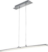 LED Hanglamp - Hangverlichting - Trion Stilo - 16W - Natuurlijk Wit 4000K - Rechthoek - Mat Chroom - Aluminium