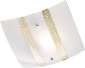 LED Plafondlamp - Plafondverlichting - Trion Niki - E27 Fitting - 1-lichts - Vierkant - Mat Goud - Glas - BSE