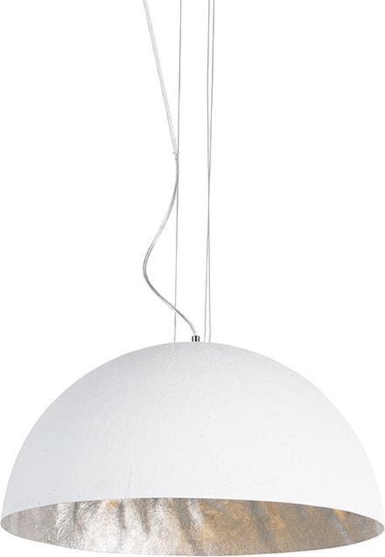 QAZQA Magna - Lampe à suspension - 50 cm - blanc - argent