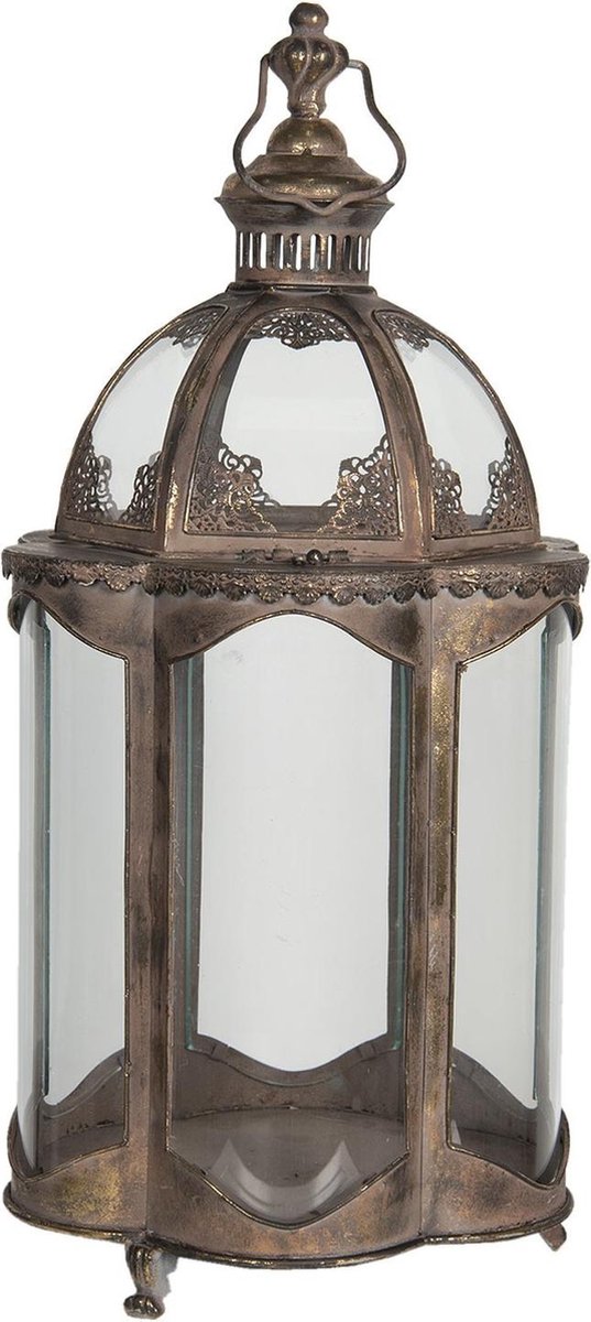 Lantaarn 69 cm Koperkleurig Ijzer Rond Kaarsenhouder