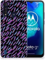 Telefoonhoesje Motorola Moto G8 Power Lite Backcover Soft Siliconen Hoesje Feathers Color