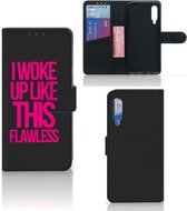 GSM Hoesje Xiaomi Mi 9 Bookcase met quotes Woke Up