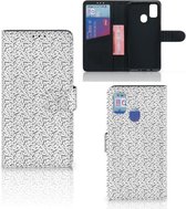 Flipcase Geschikt voor Samsung Galaxy M21 Book Cover Geschikt voor Samsung M30s Telefoon Hoesje Stripes Dots