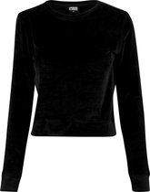 Urban Classics Sweater/trui -L- Short Velvet Crew Zwart