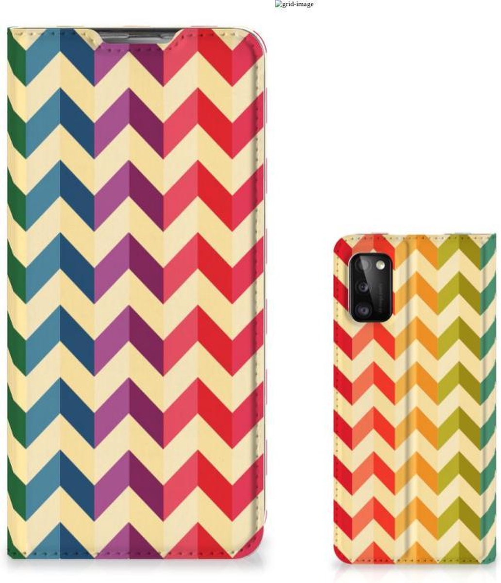 Samsung Galaxy A41 Hoesje met Magneet Zigzag Multi Color