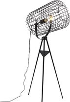 QAZQA bliss_vefa - Industriele Tripod | driepoot vloerlamp | Staande Lamp - 1 lichts - H 160 cm - Zwart - Industrieel - Woonkamer | Slaapkamer