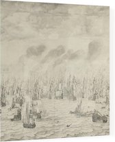 De zeeslag bij Terheide, Willem van de Velde - Foto op Plexiglas - 60 x 60 cm