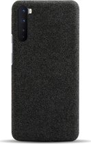 OnePlus Nord Hoesje Stof Textuur Back Cover Zwart