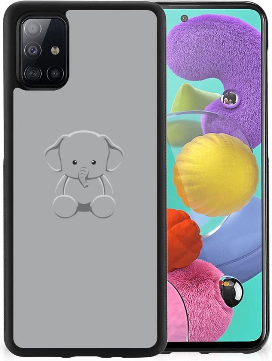 Samsung Galaxy A51 Bumper Hoesje Grijs Baby Olifant