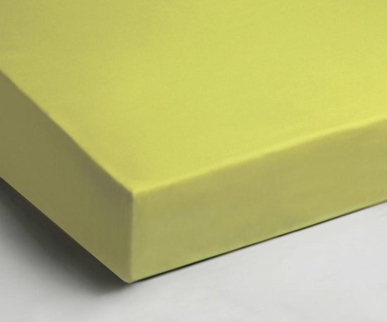 Hoeslaken en Katoen doux Lits-jumeaux Lime | 180 x 200 | Respirant et souple | Ajustement parfait