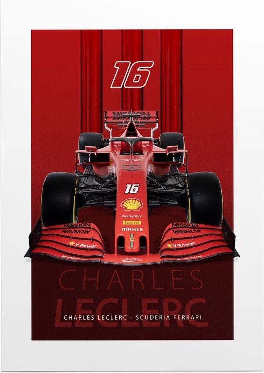 Charles Leclerc (Scuderia Ferrari F1 2020) - Foto op Posterpapier - 50 x 70 cm (B2) - Lights Out