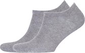 Tommy Hilfiger Sneaker Socks (2-pack) - heren enkelsokken katoen - grijs melange - Maat: 39-42