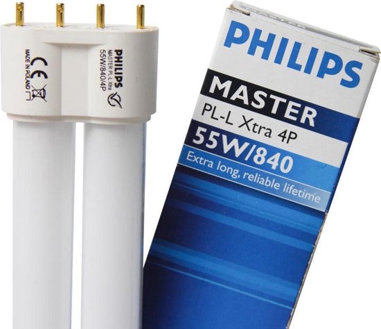 Philips PL-L Spaarlamp 2G11 - 18W - Koel Wit Licht - Niet Dimbaar