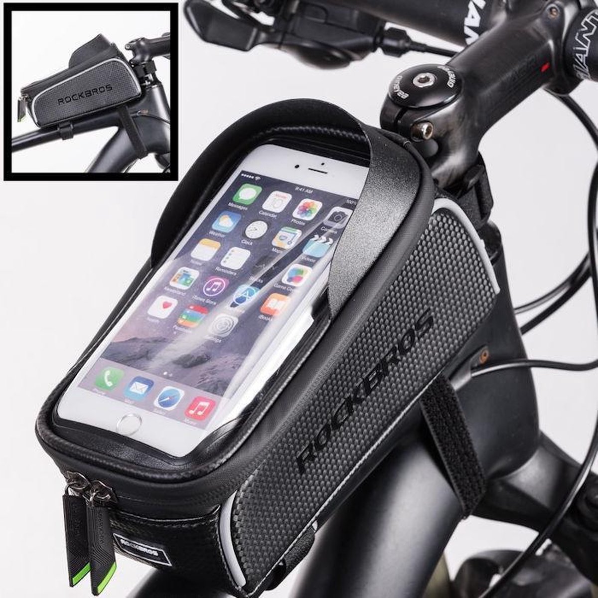 Sacoche Vélo Imperméable avec Support Téléphone Tactile 6.5 1.5L