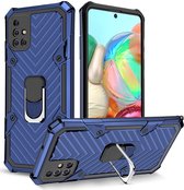 Samsung Galaxy A71 Hoesje met Kickstand Ring Blauw